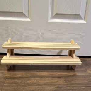 Wooden Two-Tier Shelf